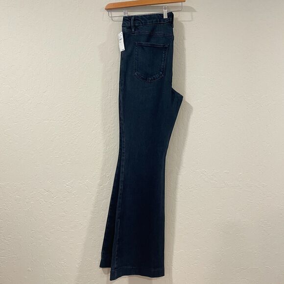 ~ NEW! Good American 14/32 Good Legs Flare 14 Dark Wash Blue Boho w/tags XL Navy - Picture 11 of 15